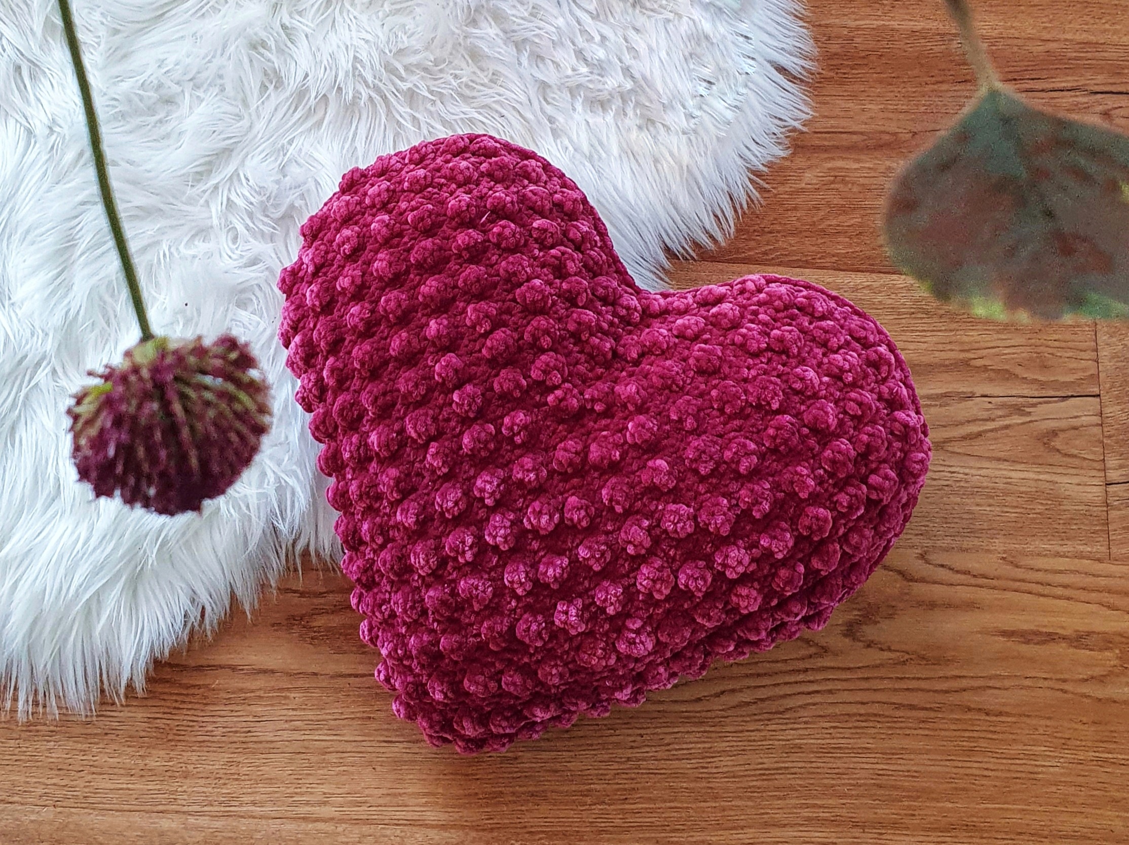 Crochet heart pillow pattern online