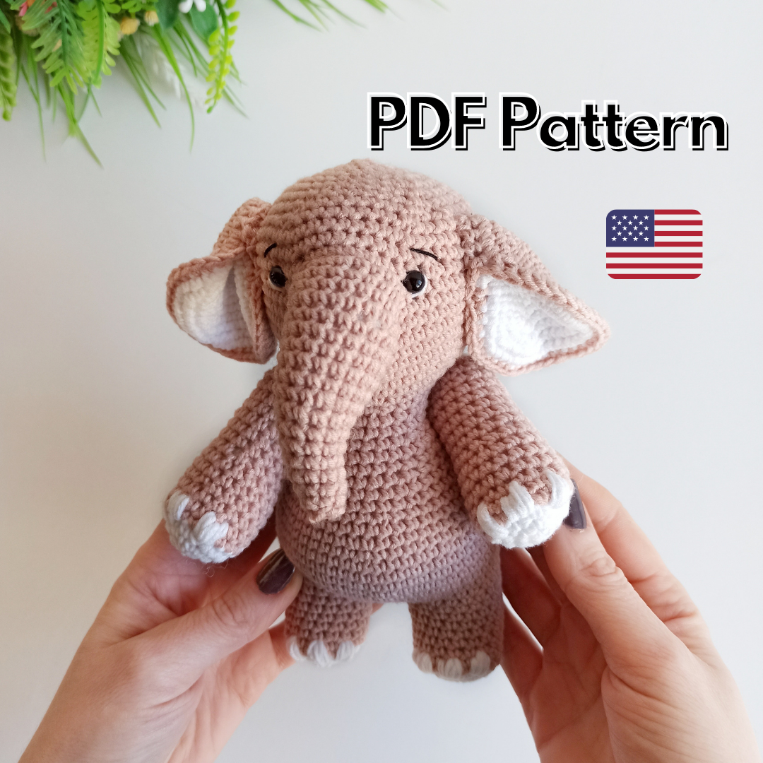 Elephant crochet pattern  Elephant curtain tiebacks pattern pdf