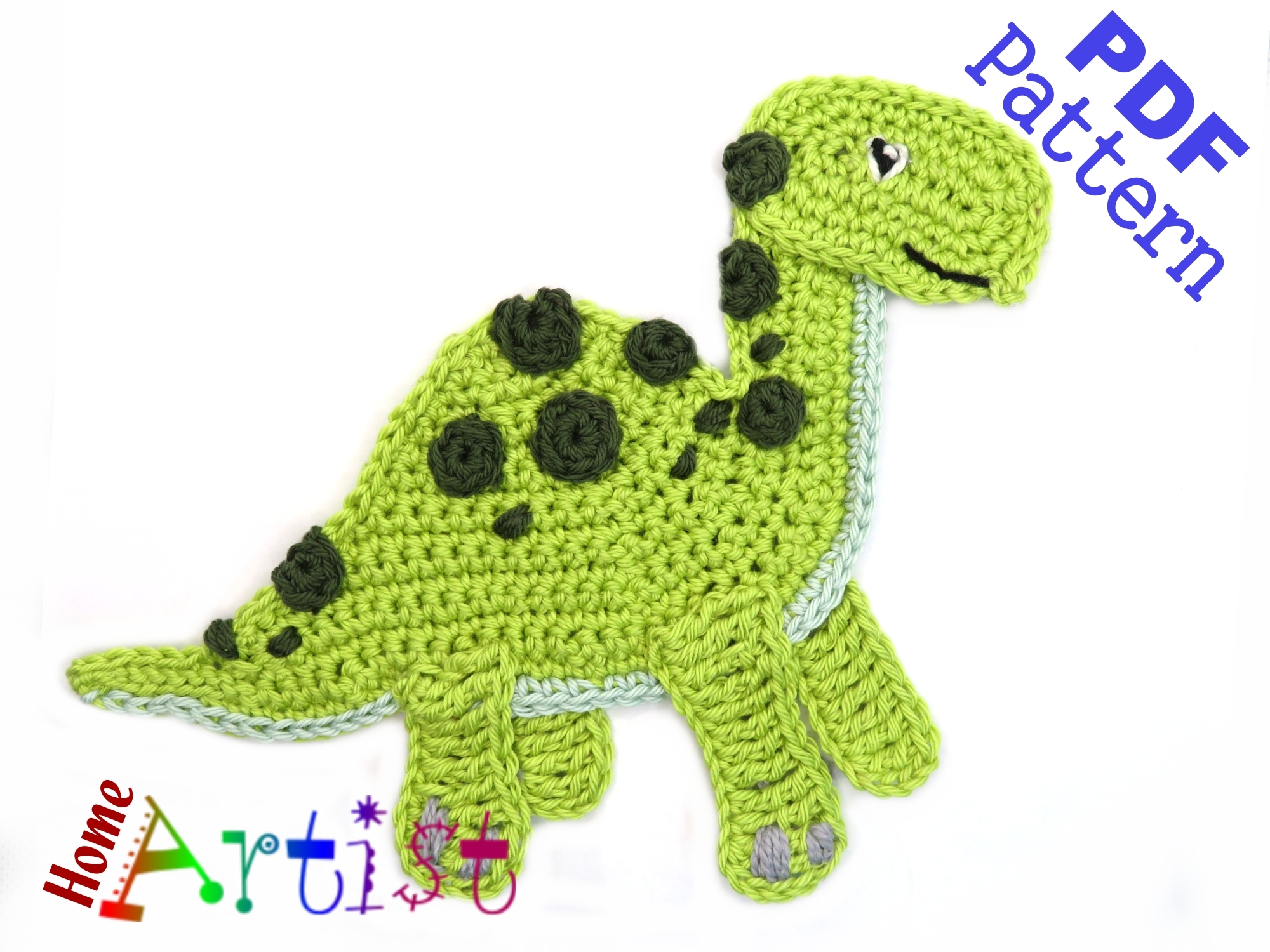 Dinosaur Crochet Applique Pattern