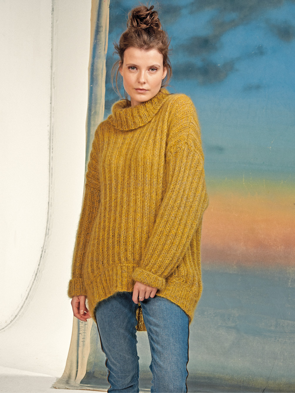 Banned Strickpulli Senfgelb Banned Retro Una Pulli In Senfgelb