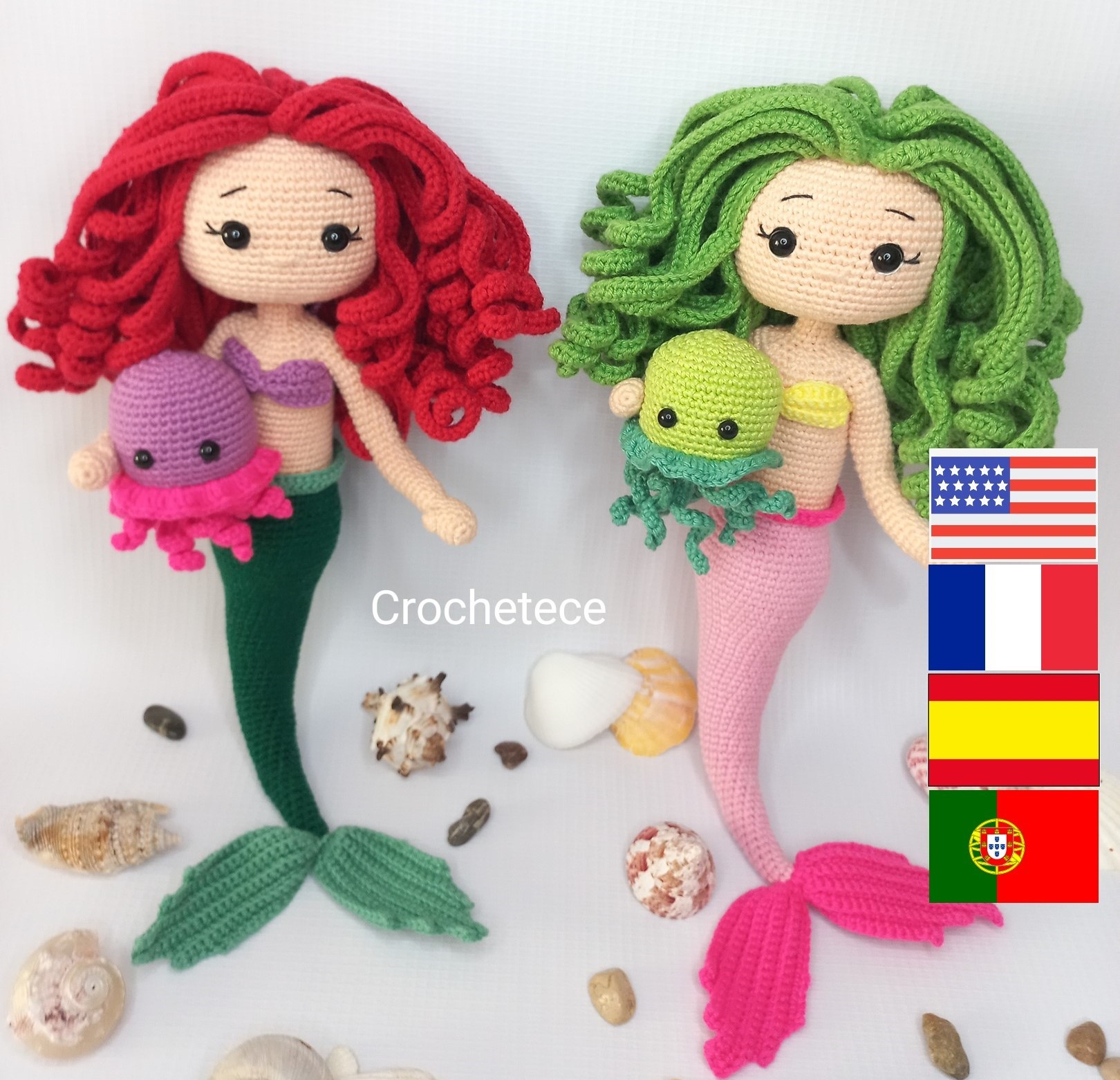 How to crochet a mermaid tail for dolls (portuguese/spanish) 