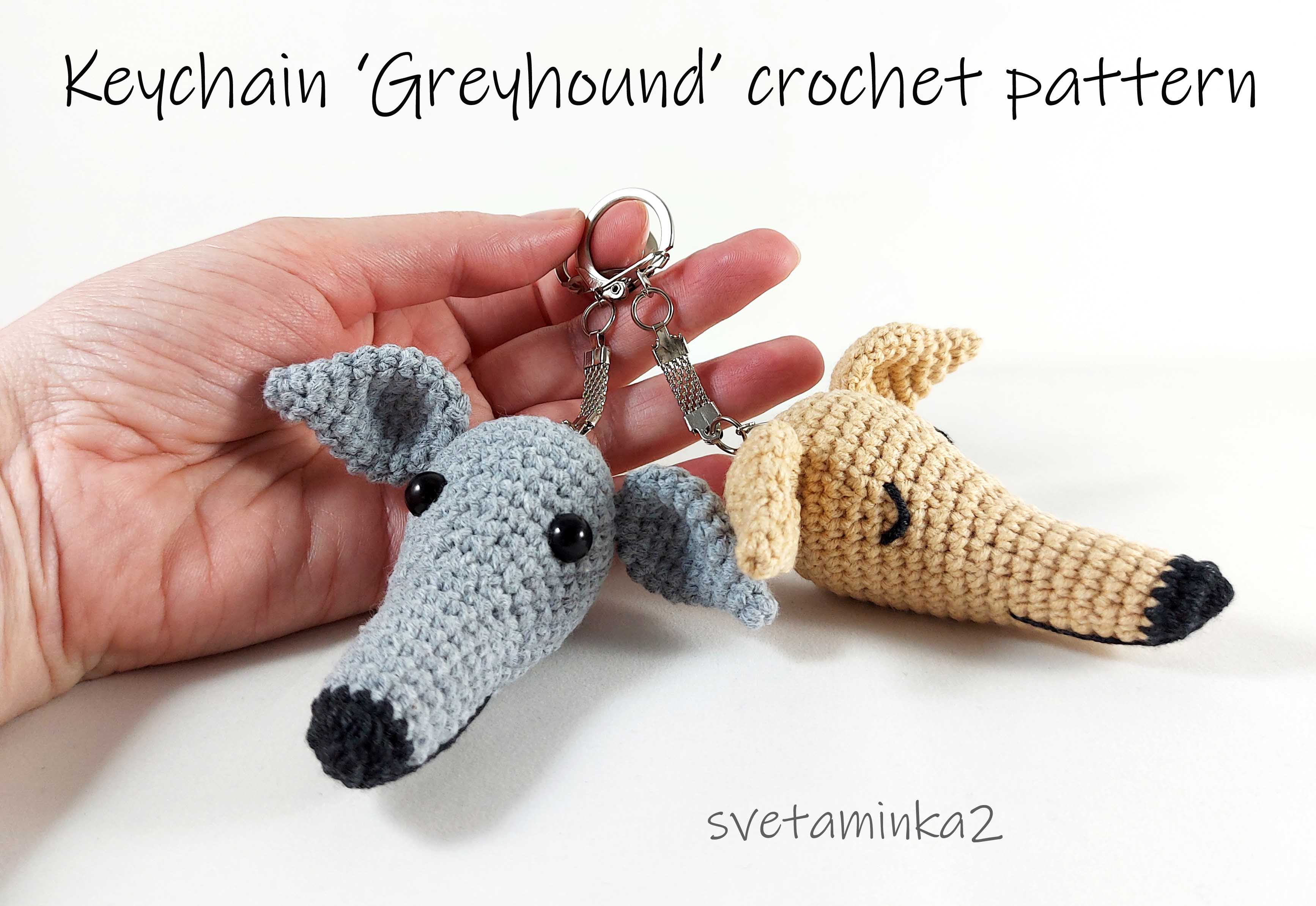 Greyhound / Whippet Crochet Pattern Crochet Keychain Dog Amigurumi Pattern