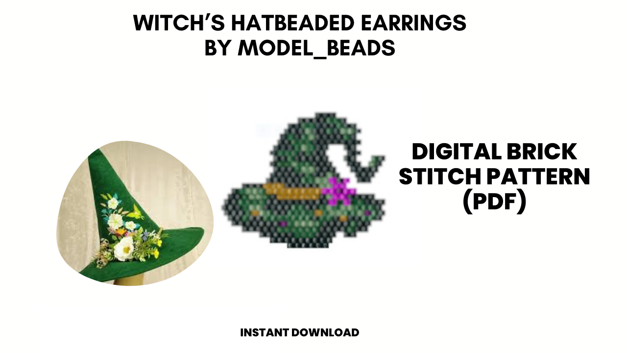 Brick Stitch Witch Hat Tutorial / Halloween Beading / Easy Brick