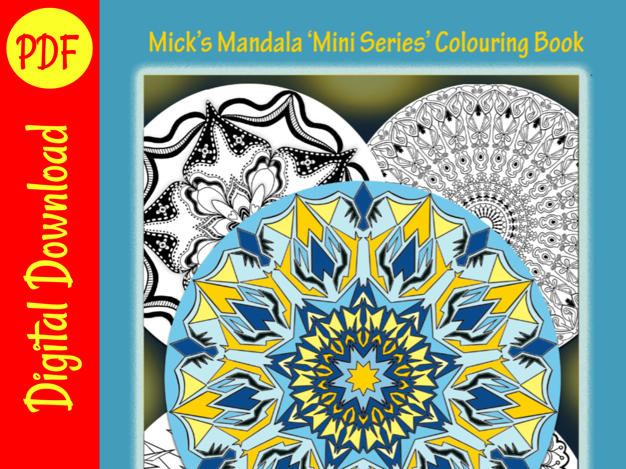 27 Fantasy Mandalas, Printable Colouring Book For Children & Adults