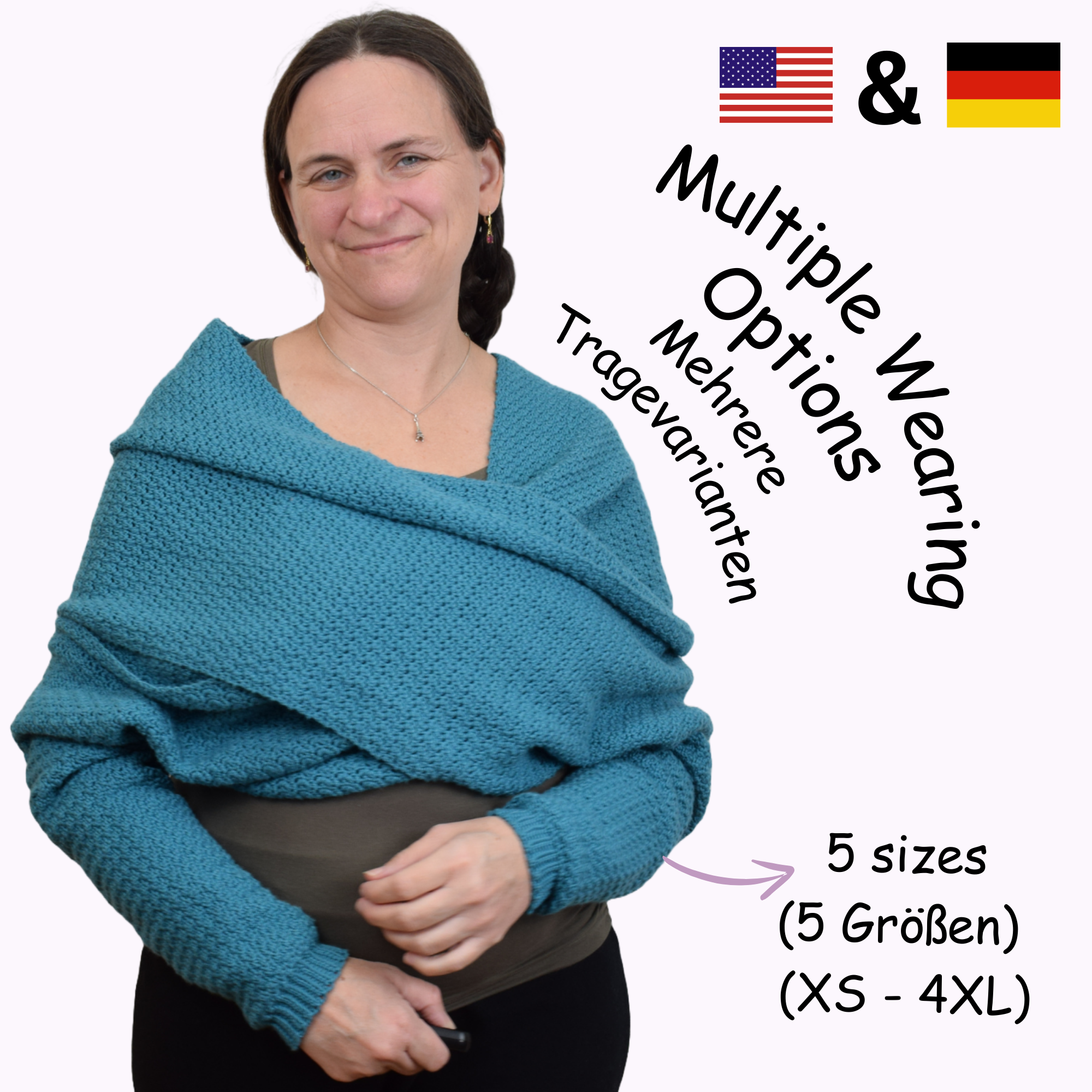 Sweater Scarf Crochet Pattern Plus sizes up to 4XL