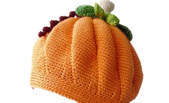 Children's beanie "Pumpkin" (all sizes, with leaves)