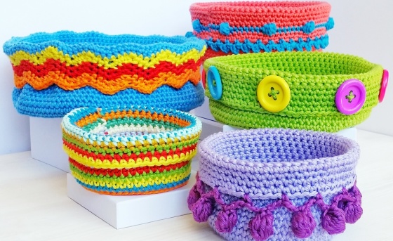 Colorful Basket Collection - Crochet Pattern