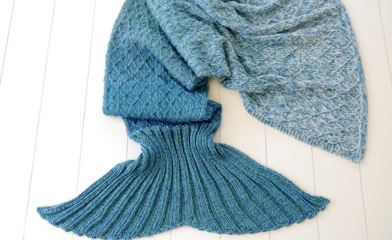 Strickanleitung - Meerjungfrauen-Decke mit Farbverlauf – No.148