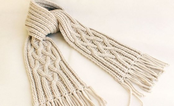 warm winter scarf "Let it snow!", size 20 cm x 150 cm