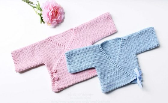 Cardigan for babies in knitted look (2 var.) Size: 0 m. - 2 y.