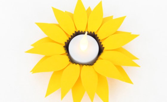 Teelichthalter "Sonnenblume" – Bastelvorlagen mit Anleitung