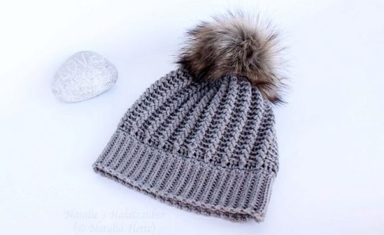 Ski beanie with relief pattern, All sizes