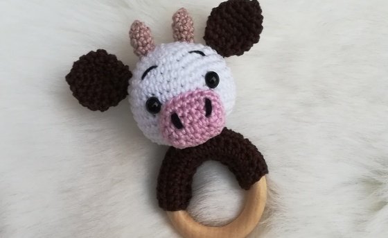 Cow Rattle - Crochet Pattern