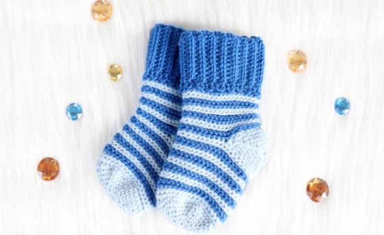 Baby & child socks in knitted look (size 0 M.- 4 y.)