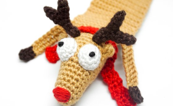 Amigurumi Crochet Reindeer Bookmark