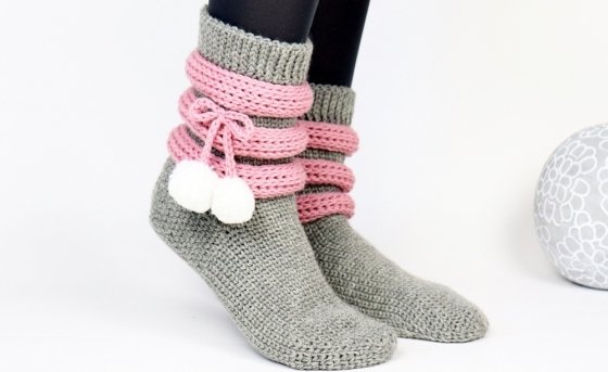 Socks "Fluff" (knitted look, simple) Sizes: 34-43