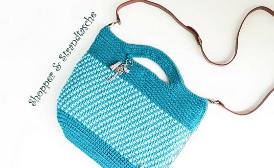 Shopper (Strandtasche), zweifarbig, 2 Gr. (30 x 30 cm, 40 x 40 cm)