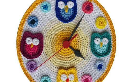 Crochet Pattern Clock with Owls